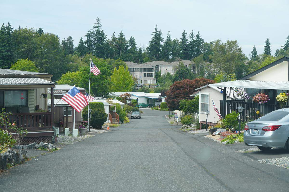 Nearly 220 manufactured homes line the streets of Lakeway Estates.