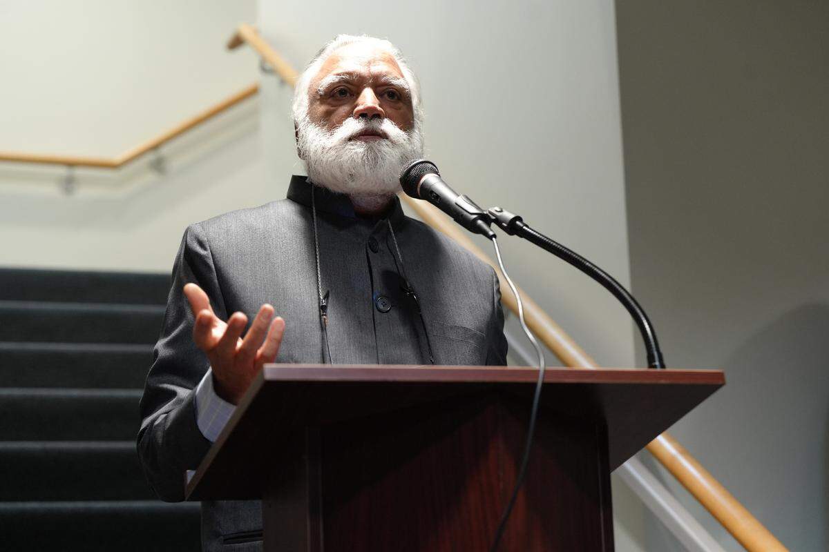 Whatcom County Executive Satpal Sidhu spoke at The Way Station ribbon-cutting ceremony. The county owns the building and is essentially donating it for the use of the services.