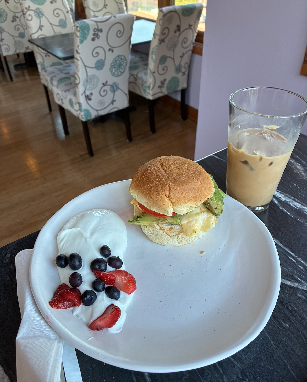 A pandesal breakfast sandwich from Next Chapter Cafe in Fairhaven.