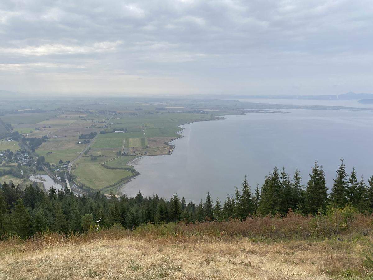 At an elevation of 1,300 feet, the Samish Overlook offers a sweeping view of the Skagit Valley and the Salish Sea, including the San Juan Islands, south of Bellingham.