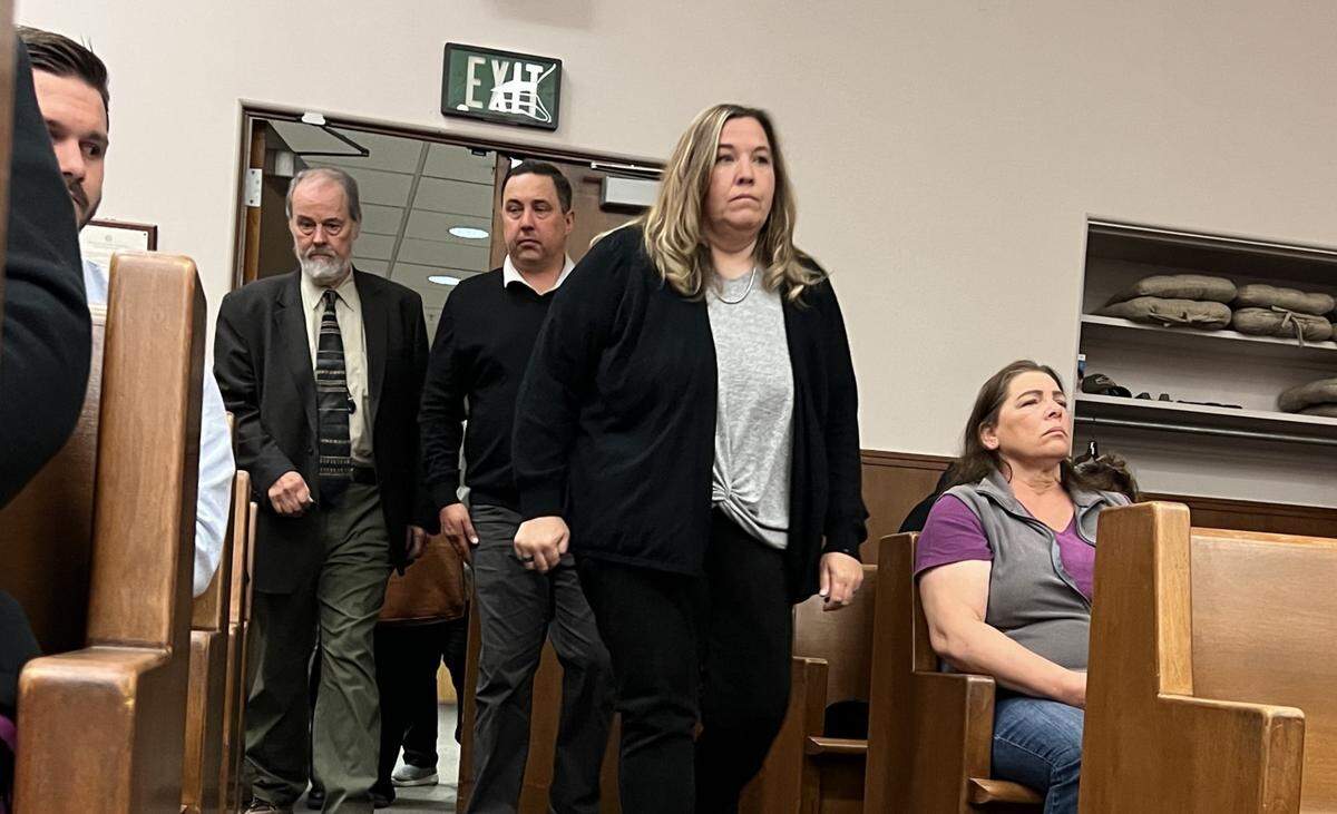 Tana Perkins Reneau enters Whatcom County Superior Court in Bellingham, Wash., for her arraignment in June of 2023. 