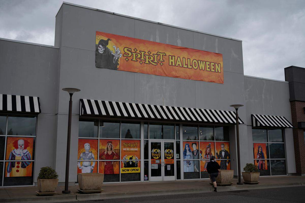 A customer walks in to the Spirit Halloween store at Bellis Fair Mall on Tuesday, Oct. 5, in Bellingham.