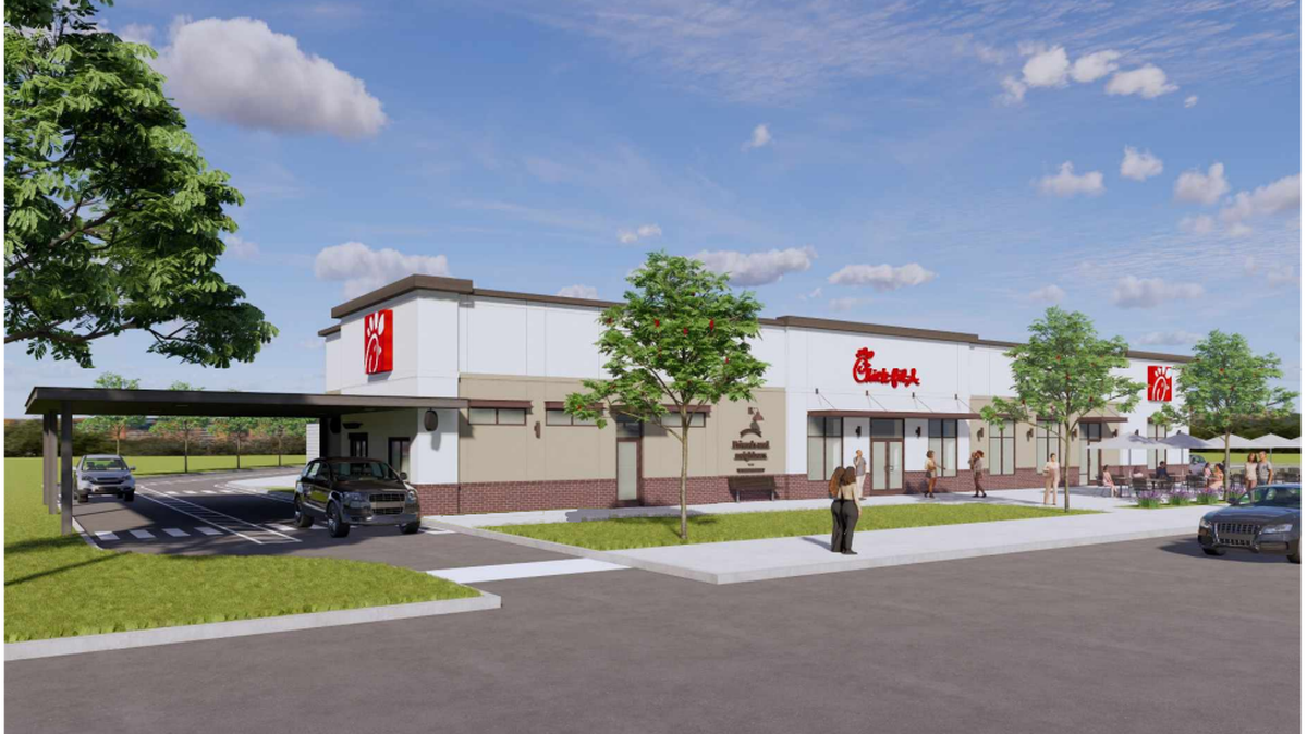 An illustration showing proposed plans for the new Chick-fil-A restaurant coming to 4030 Cordata Parkway in Bellingham.