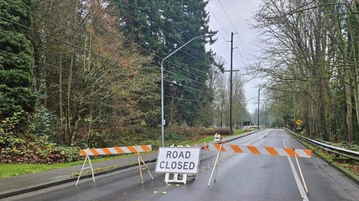 This screenshot from the city shows a Road Closed sign.