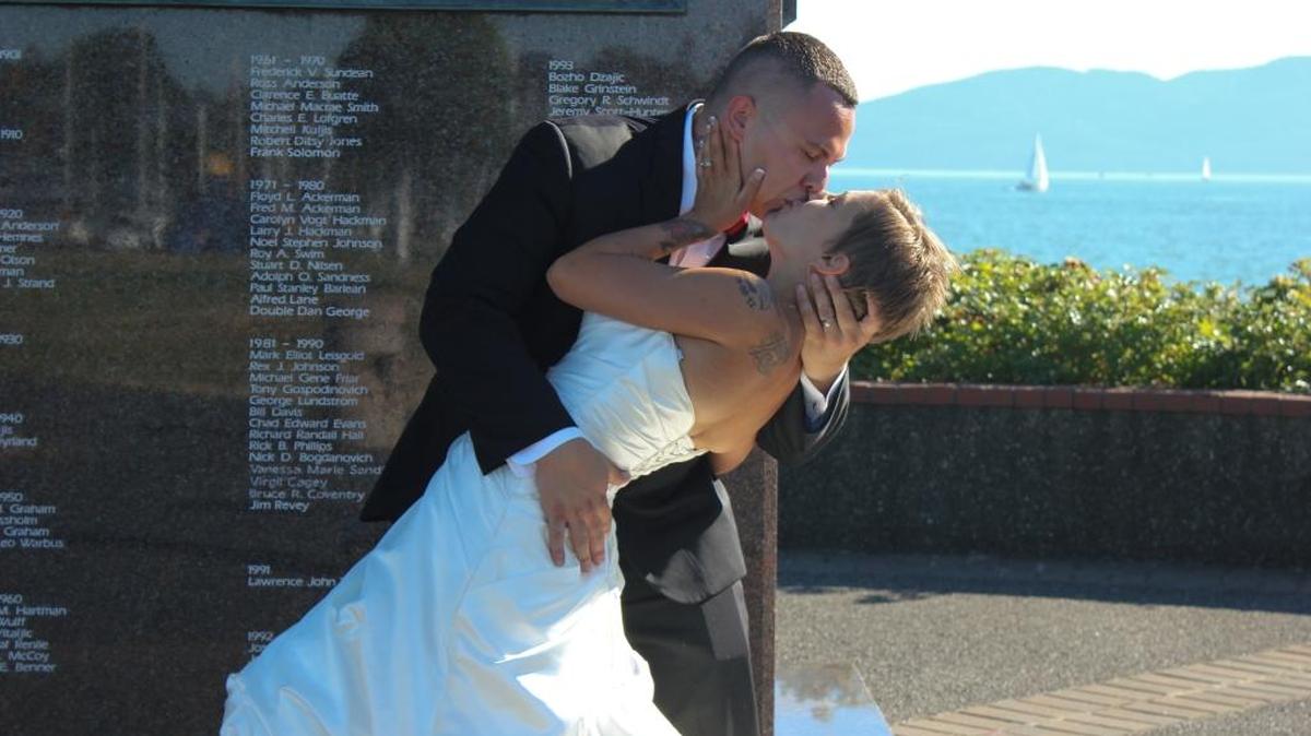 William Young and Karly Bradshaw married July 24, at Zuanich Point Park on Bellingham’s waterfront.