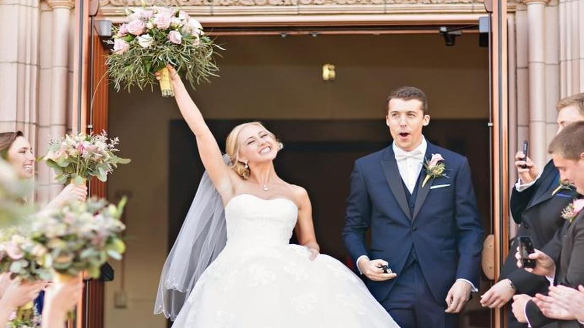 Sarah Haggen Hammann and Paul Hammann live in Seattle but they got married at St. Paul’s Episcopal Church because Sarah is from Bellingham. The waterfront is one of her favorite parts of the city.