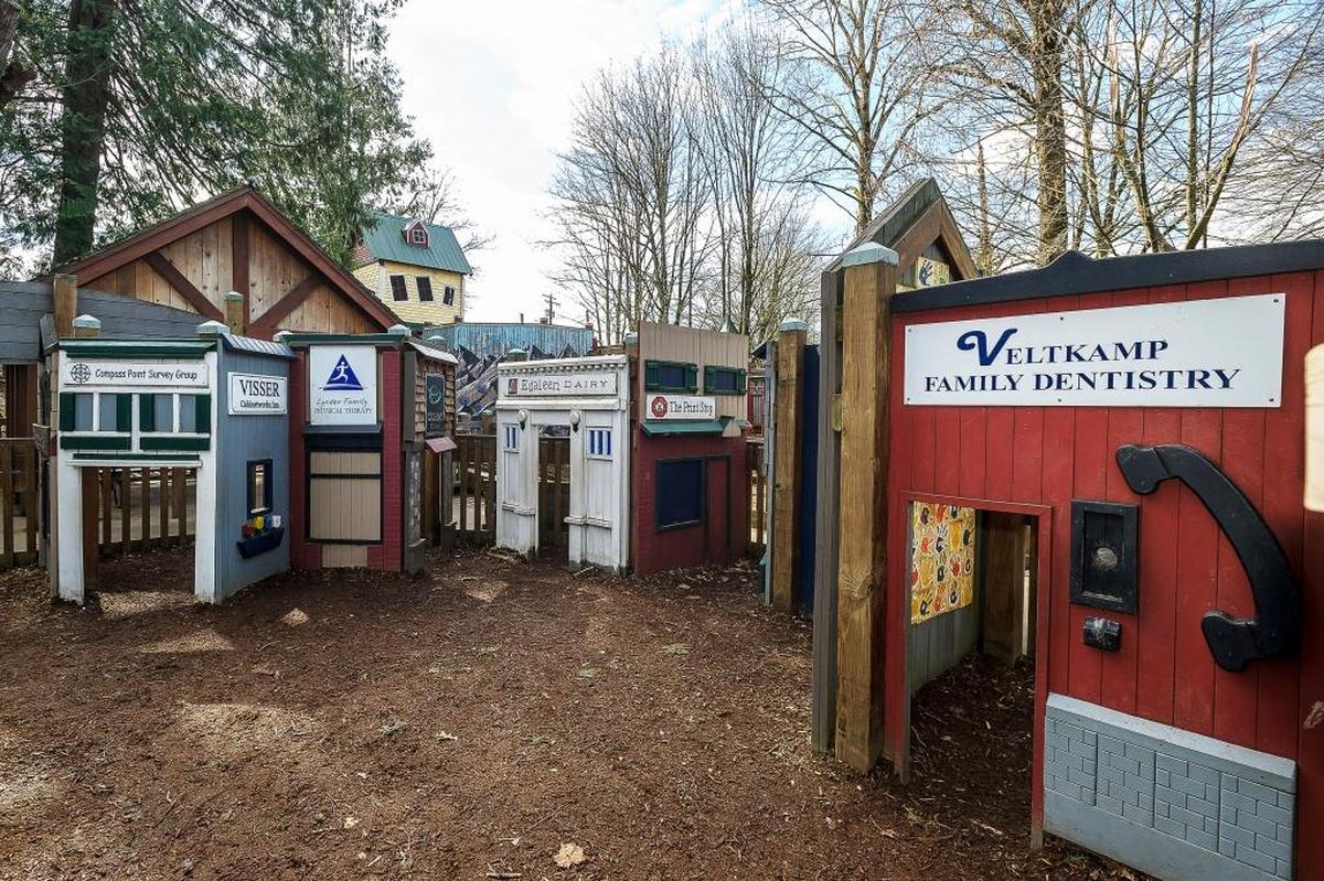 Million Smiles Playground at Lynden City Park includes a tiny town.