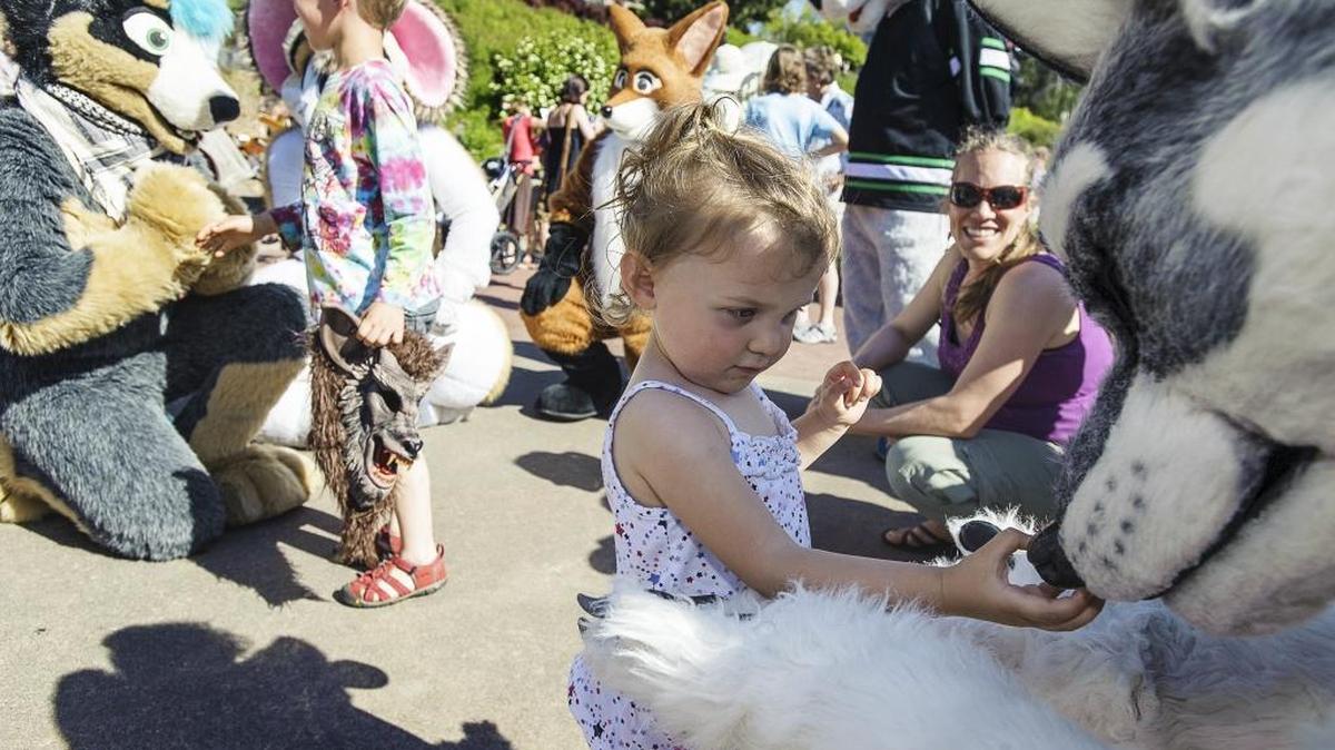 More than 100 people, in costumes ranging from animals to mythical creatures, participate in the Procession of the Species parade in 2016 in Bellingham.