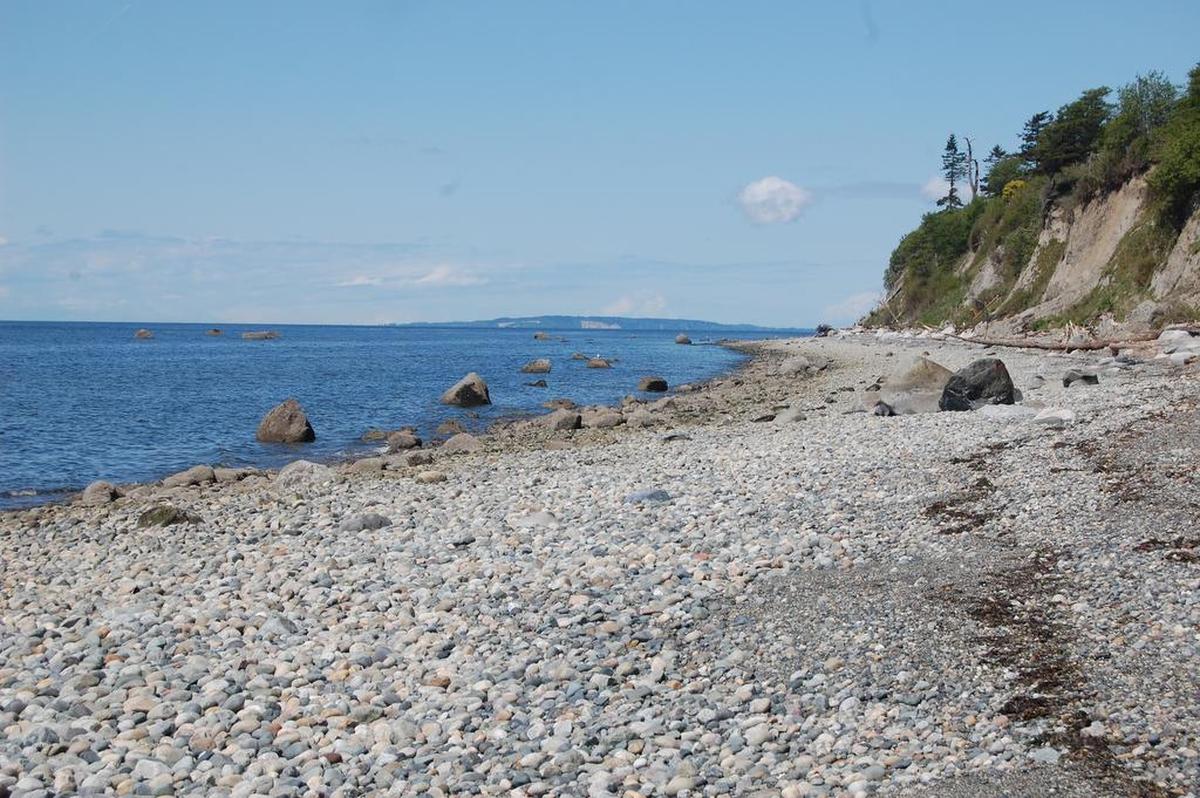 Point Whitehorn features a broad expanse of sand and cobblestone beach south of Birch Bay.