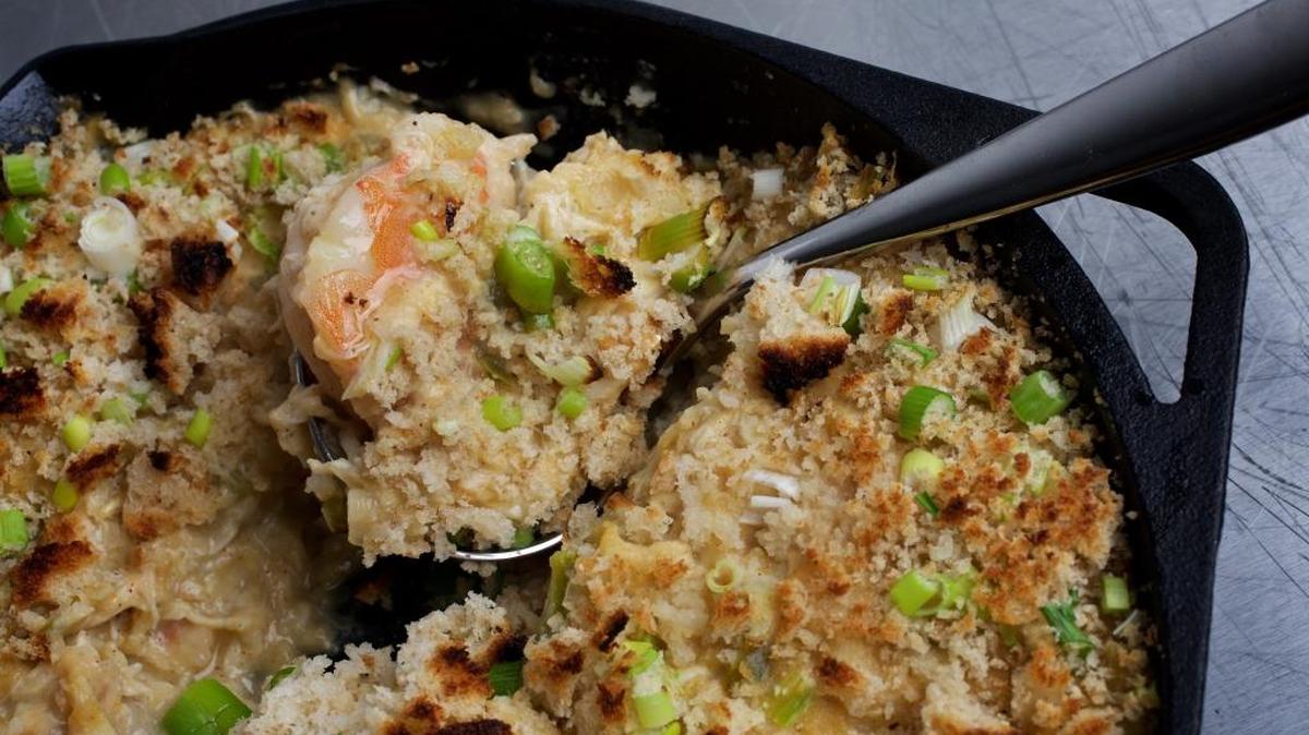 Baked crab and shrimp