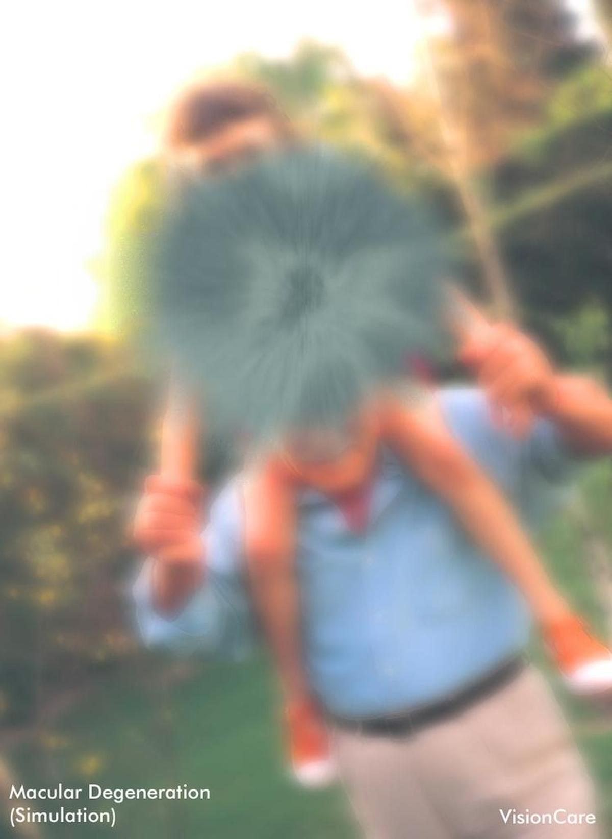 A scene as it might be viewed by a person with End-Stage age-related macular degeneration.
