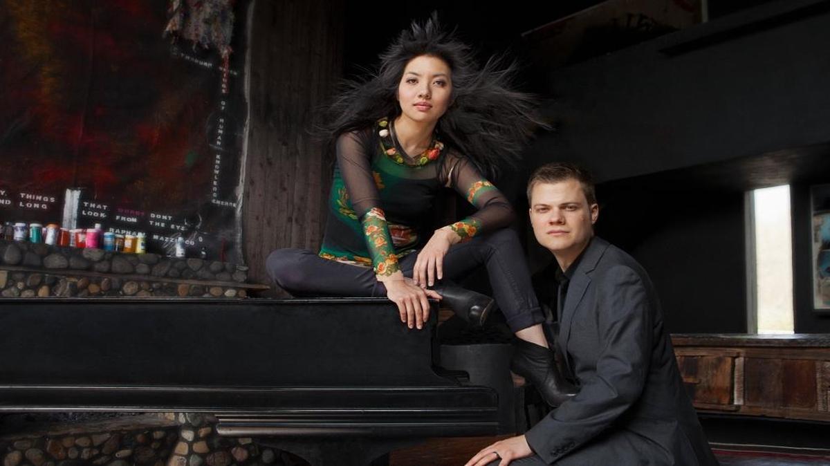 The renowned piano duo of Elizabeth Joy Roe and Greg Anderson perform at Western Washington University on Feb. 19, 2016, as part of the Sanford-Hill Piano Series.