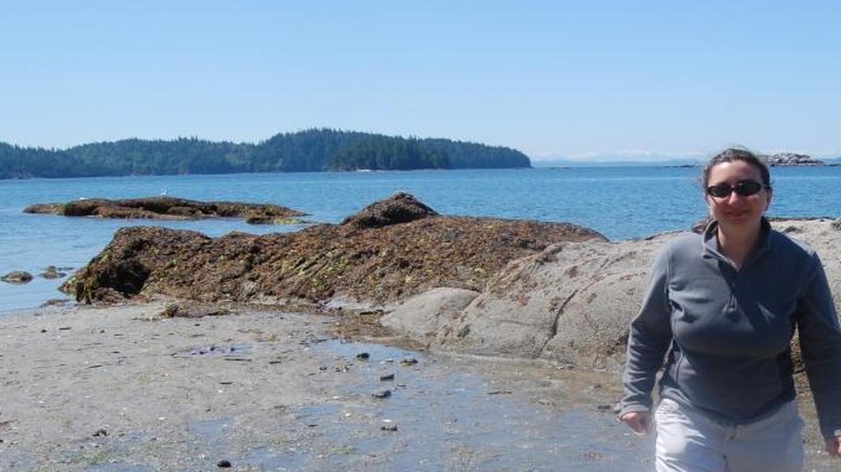 Rebecca Sauter of Bellingham walks along the beach at Teddy Bear Cove in spring 2010.