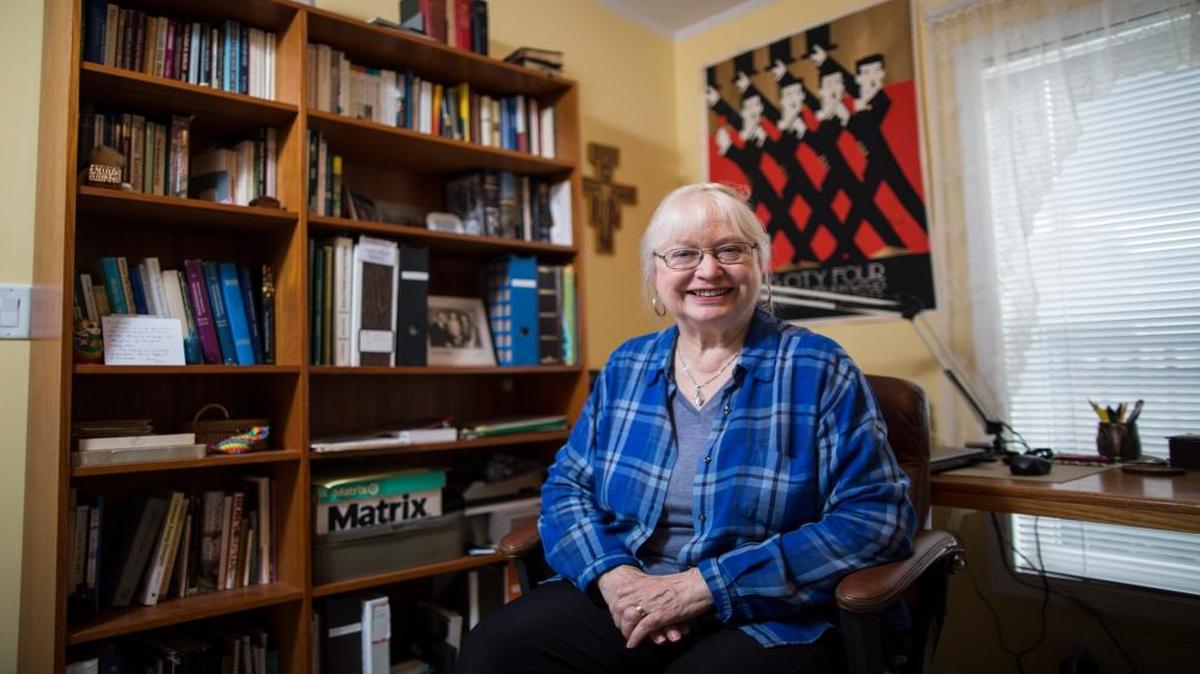 Loretta Willems of Bellingham has been researching and writing about her family’s Mennonite history. She does most of her work in her office, where she has a variety of books, journals and historical photographs.