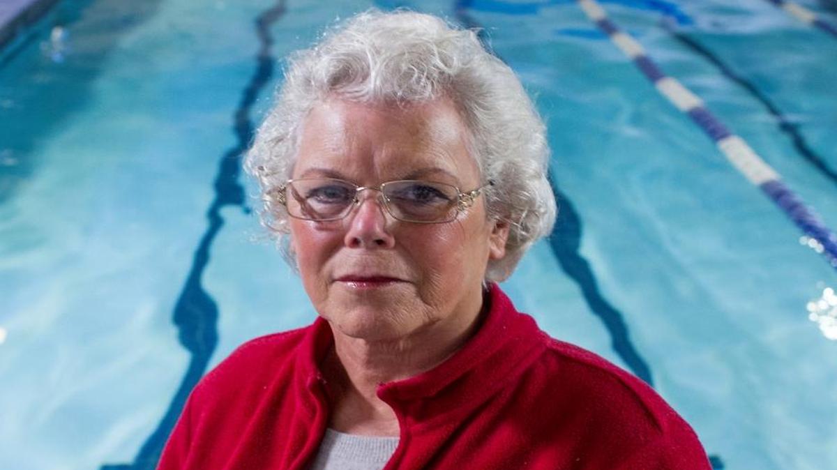 
Marilyn Kuhns swims for an hour at 5:30 a.m. daily at Bellingham Athletic Club. She tires easily due to her myasthenia gravis, so her favorite stroke is the backstroke, which allows her to float more easily. In 2010, she finished fourth in the 65-69 women’s age group in the 200-yard backstroke at the Huntsman World Senior Games.
