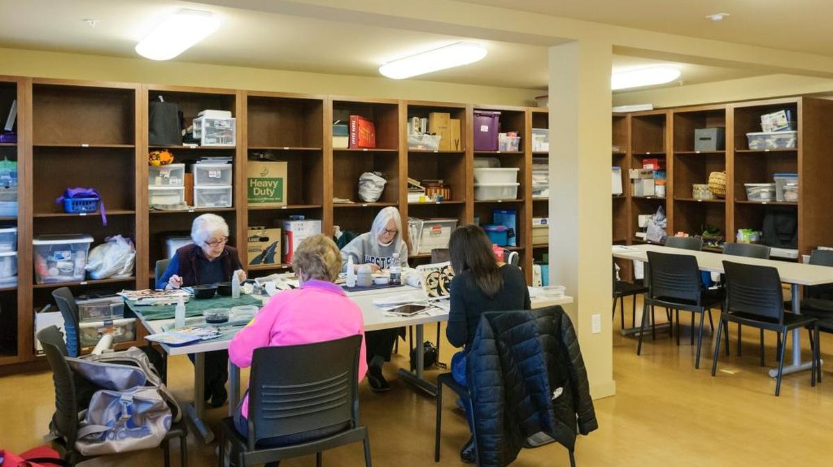 Residents of Affinity at Bellingham senior living facility enjoy a quiet afternoon to work on crafts projects Jan. 16.