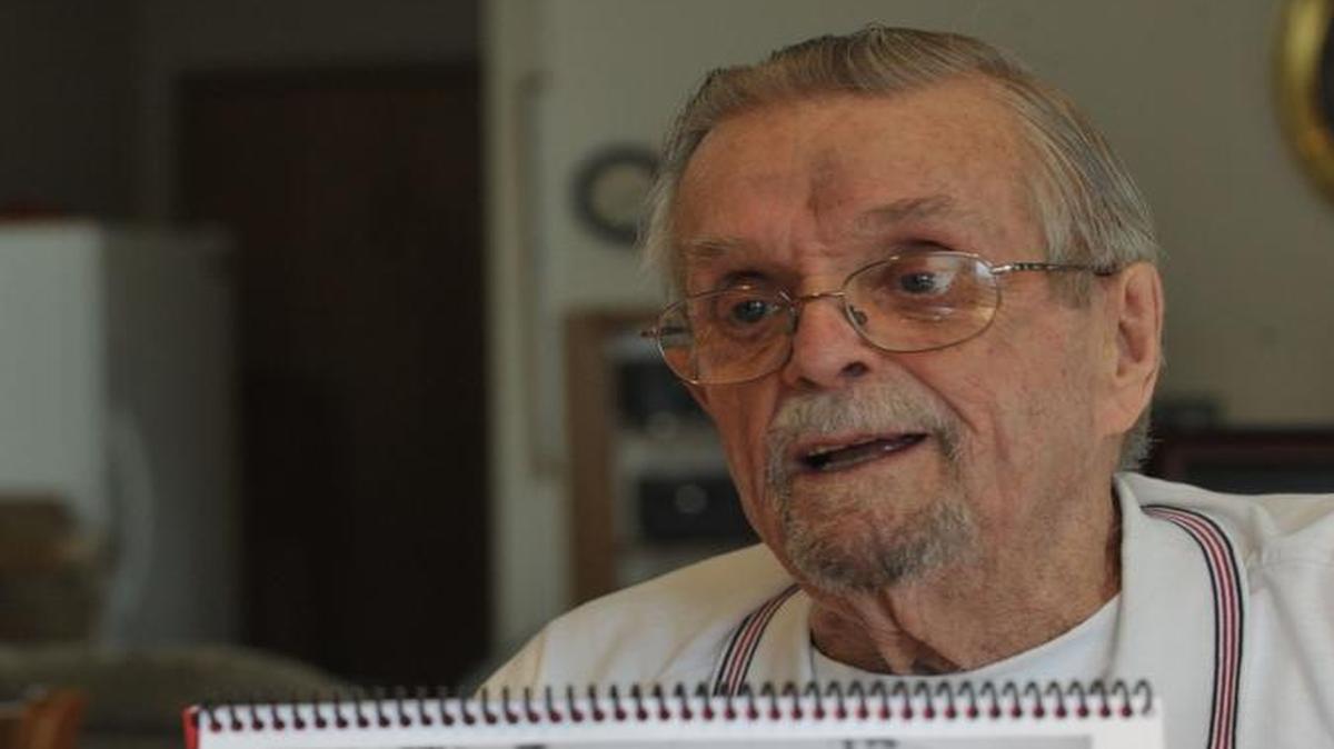 Shown in 2014, Ray Manning of Bellingham has published his true story of being a Marine in the Pacific during World War II. “Memoir of a Grunt,” is available at Village Books.