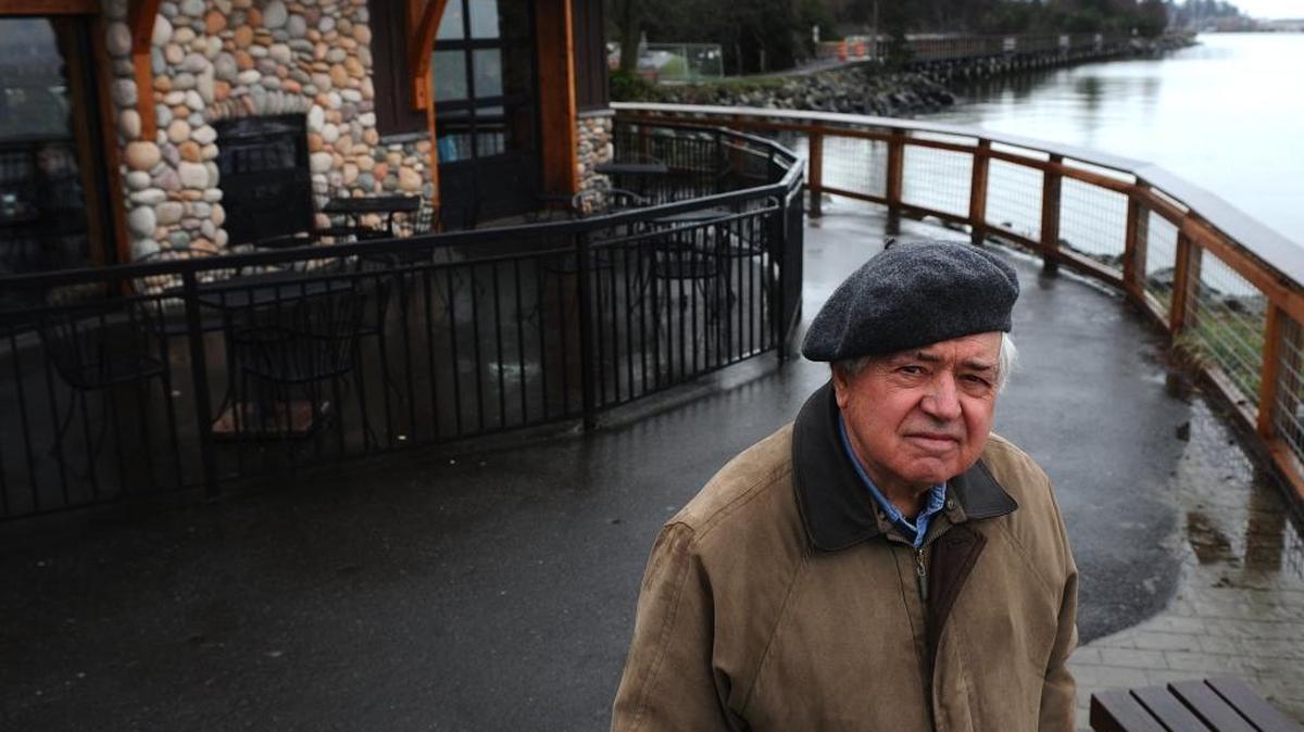 Lifelong Bellingham resident Brian Griffin stands at Pattle Point, outside of The Woods Coffee shop, in Boulevard Park. Griffin has been a driving force in shaping many of Bellingham’s public spaces, including Depot Market Square and Boulevard Park.