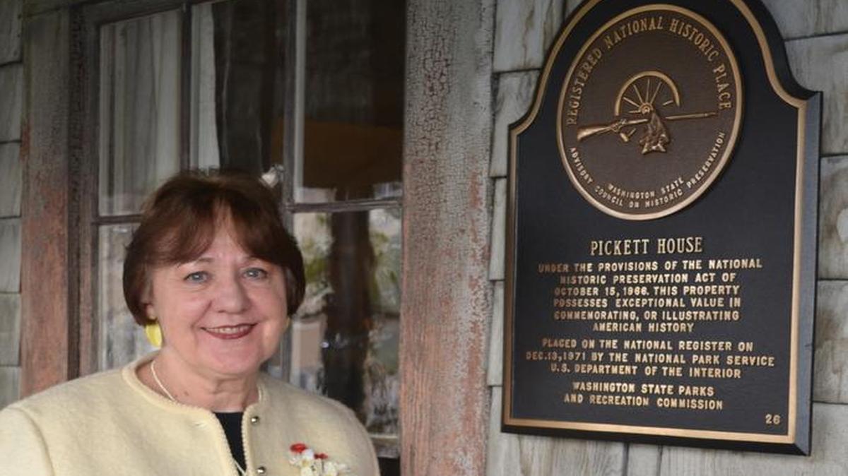 Edradine Hovde is the vice-president of the Daughters of the Pioneers of Washington, which oversees maintenance and operation of Pickett House in Bellingham.