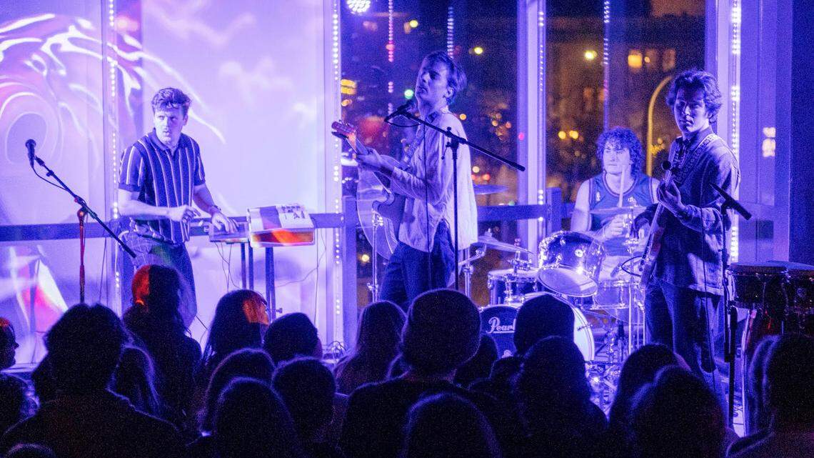 Cuttlefish performs at The Blue Room in Bellingham. Members are, from left: Oliver Godfrey, Brett Strizich, Nathan Quasha and Cameron Katz.