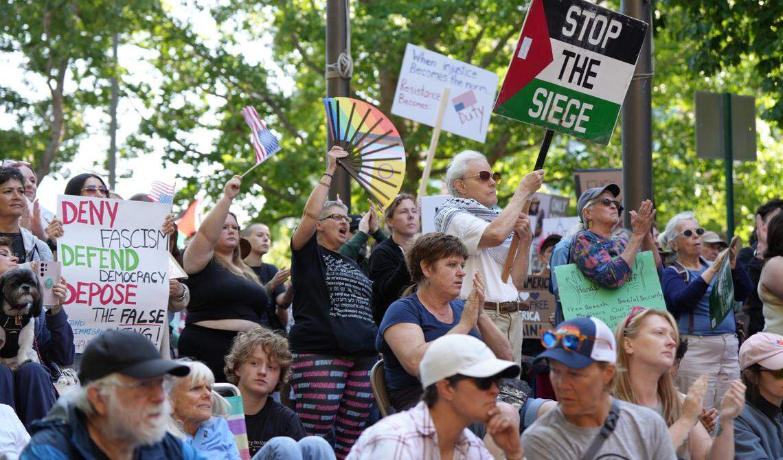 Event organizers coordinated with Bellingham Police on peacekeeping and de-escalation.