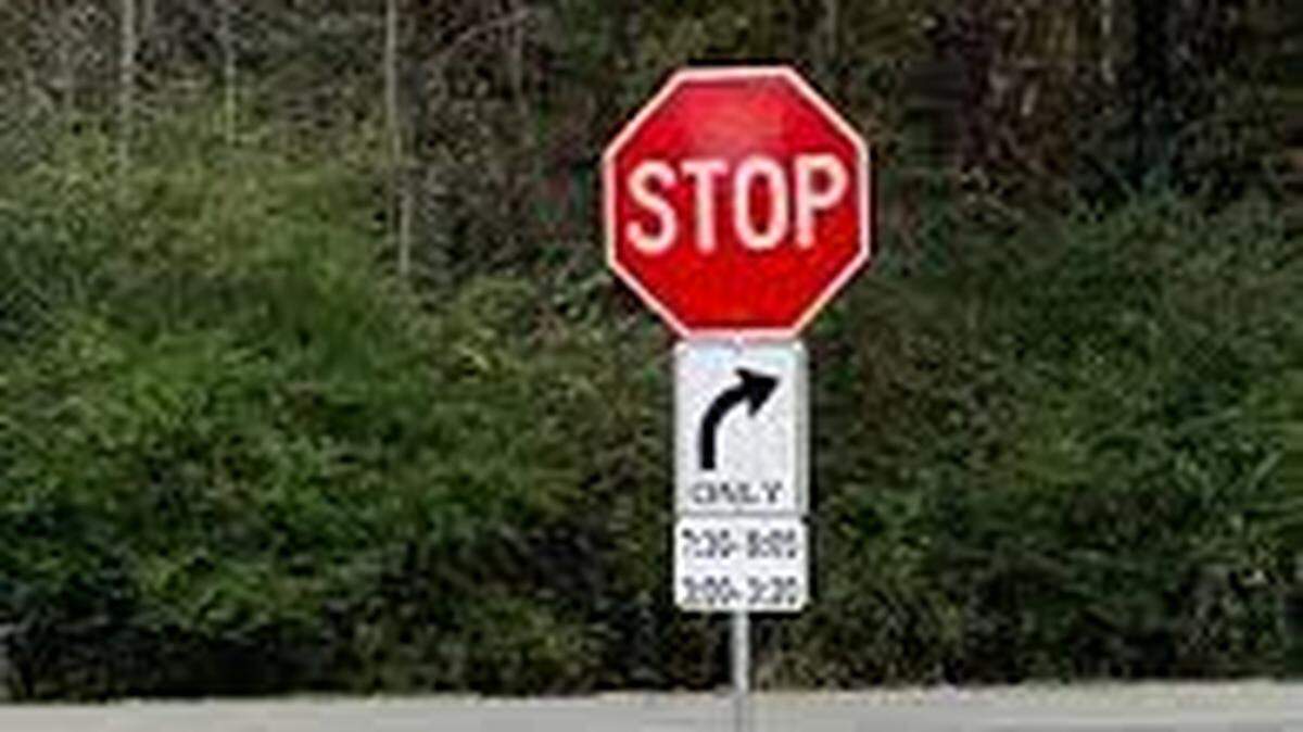 A right-turn-only sign.
