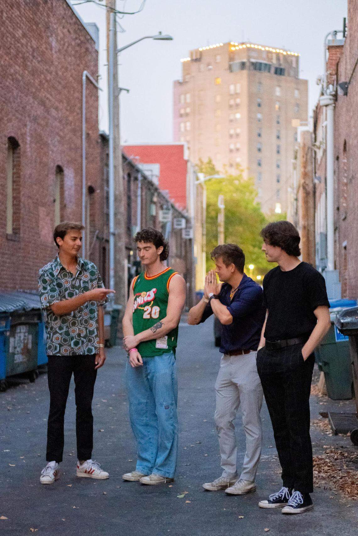 Cuttlefish, posing for a photo in Bellingham. From left: Brett Strizich, Nathan Quasha, Oliver Godfrey and Cameron Katz.