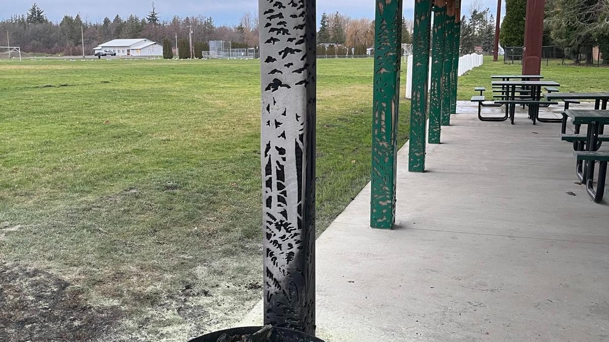 A fire at Ferndale’s Star Park in December left a shelter badly burned.