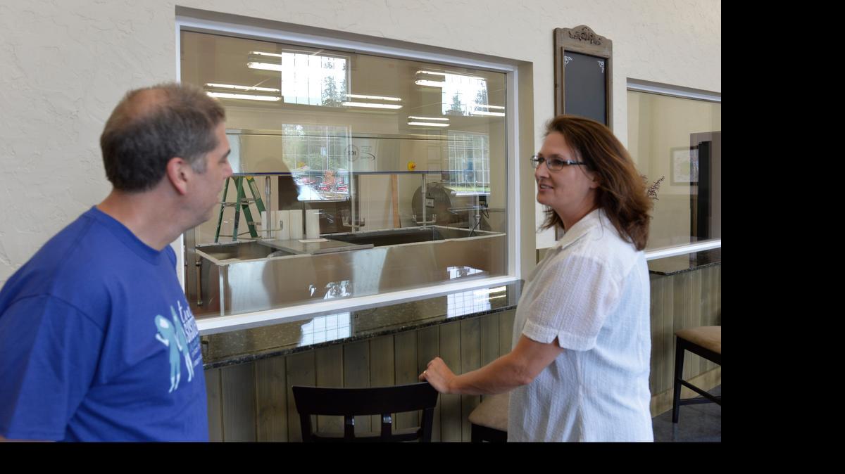 
Jeff and Lindsay Slevin talk at Twin Sisters Creamery, their new cheese store and manufacturing facility on Portal Way in Ferndale, on Thursday, July 9. The cheese store is set to open Saturday, July 18.
