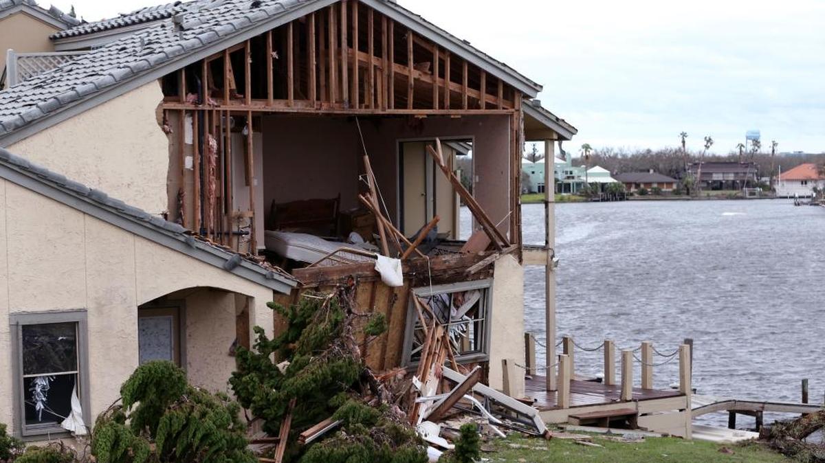 Damage to the Bay House Condominiums is shown in Rockport, Texas in the wake of Hurricane Harvey on Aug. 28, 2017. Over the past decade, the federal government spent more than $350 billion on disaster recovery, a figure that will almost certainly increase without major changes in local building codes and land use practice.