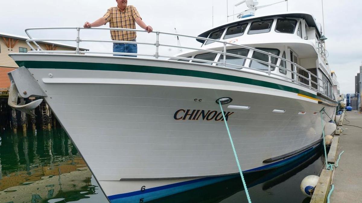 Captain Drew Schmidt, the owner of San Juan Cruises, shown Thursday, May 5, 2016, at Bellingham Cruise Terminal, has in his fleet Chinook, a new, 72-foot whale-watching boat. The twin-engine boat was recently delivered from Westport Shipyards.