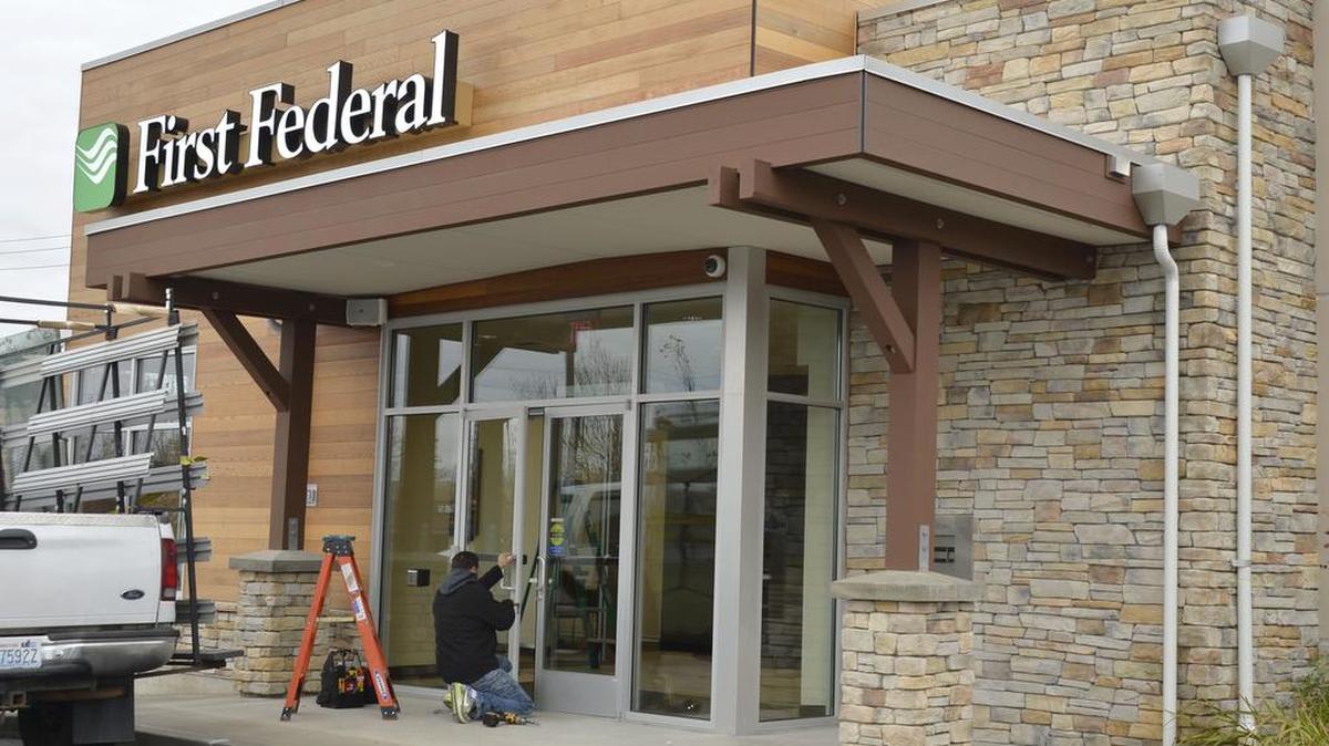 The new First Federal bank on the corner of Barkley Boulevard and Orleans Street in Bellingham on Friday, Nov. 6, 2015. The branch opens Monday.