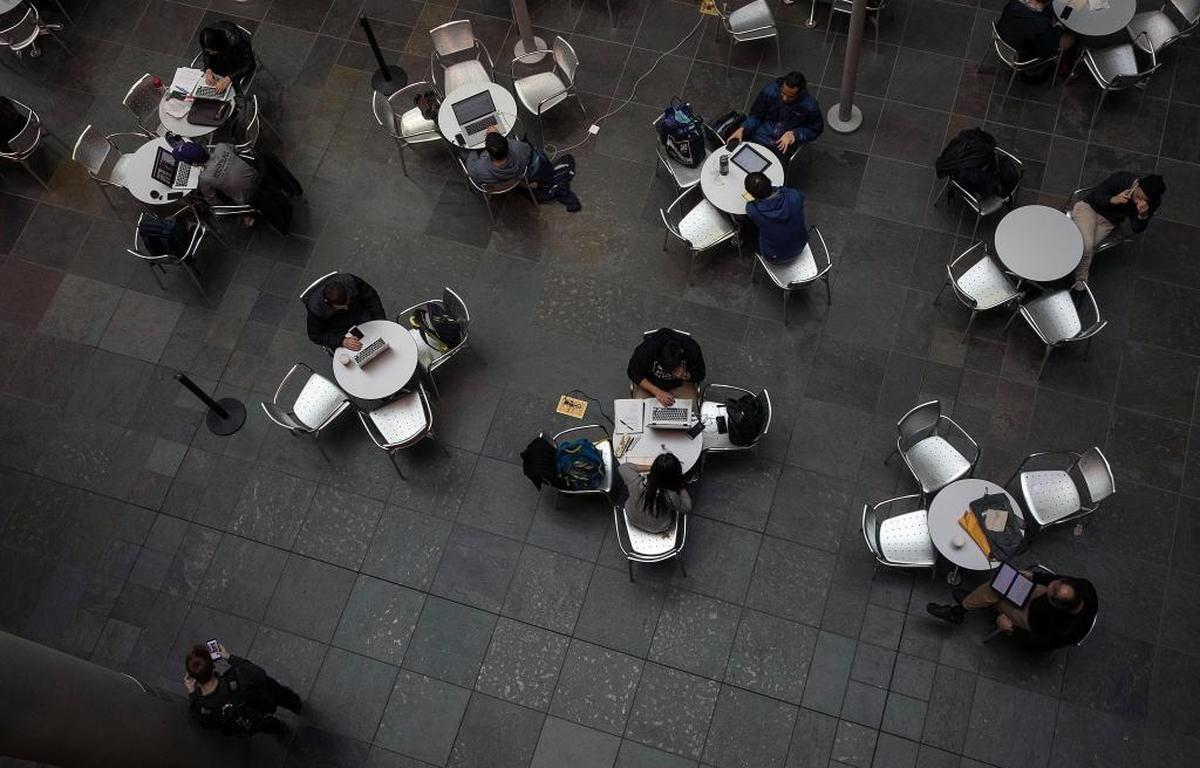 Students in the Paul G. Allen Center for Computer Science and Engineering on the University of Washington campus in Seattle on Nov. 1, 2017. For Seattle, Amazon has become far more than a big employer and taxpayer. It reshaped how the city sees itself and, in turn, is seen by the world.
