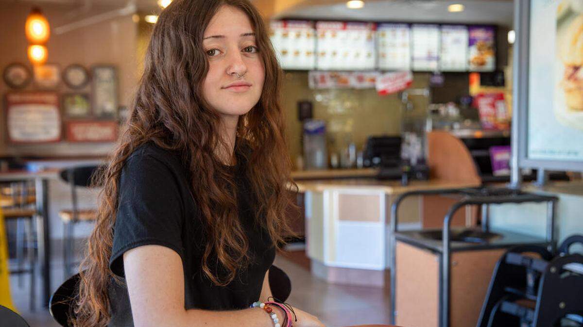 Former Jack in the Box employee Jasmine Brennan, in one of the franchise’s locations in Ferndale.