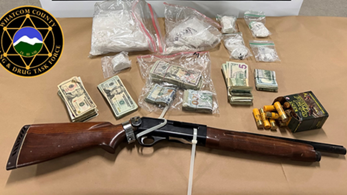Items seized during Friday’s searches, which led to five arrests.