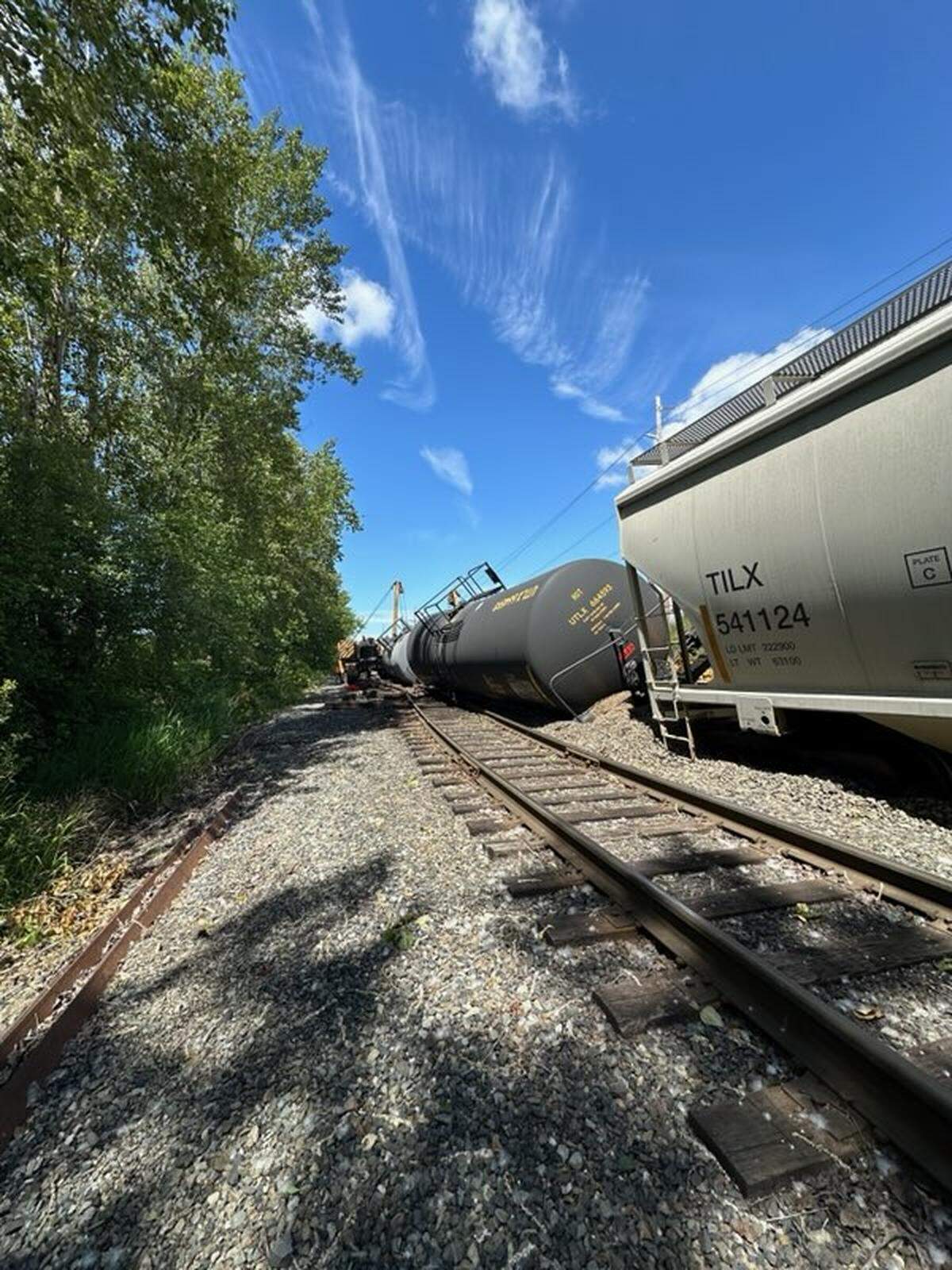 Six of the BNSF Railway train’s 26 cars derailed near Custer around 11:40 p.m. June 4.
