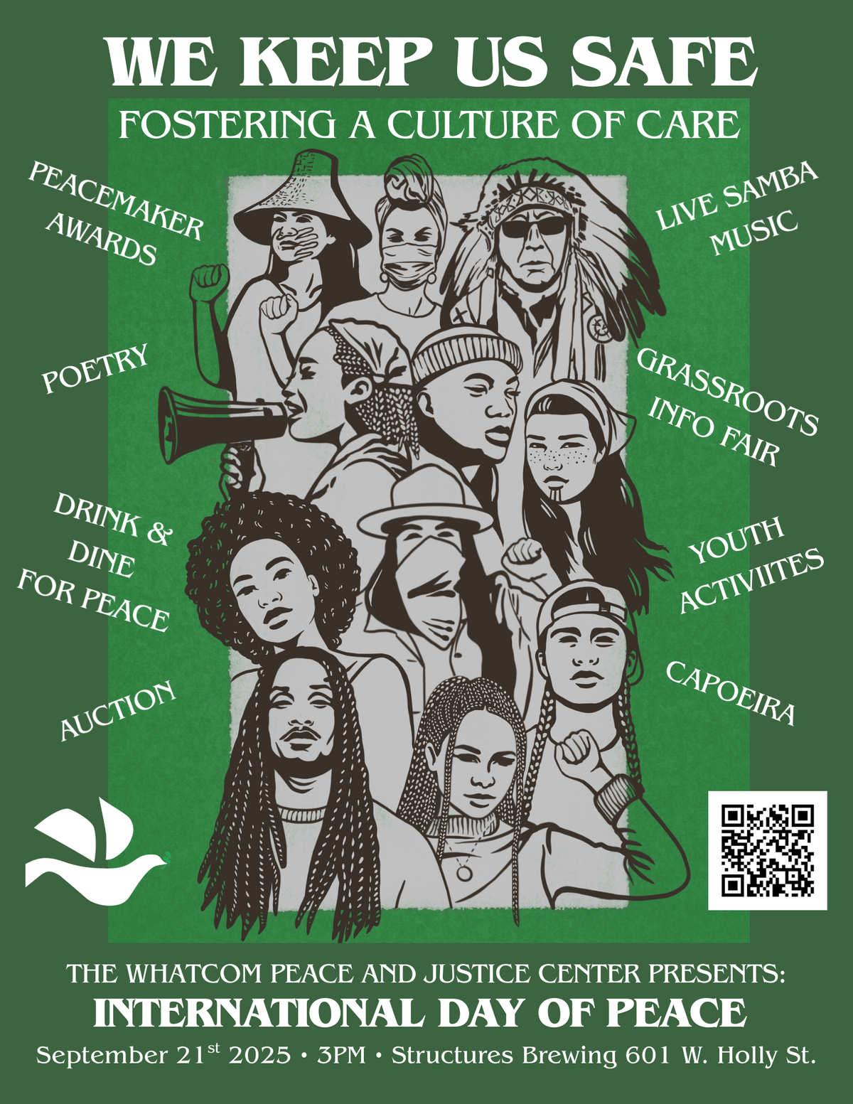 Poster for The Whatcom Peace and Justice Center’s 2025 International Day of Peace.