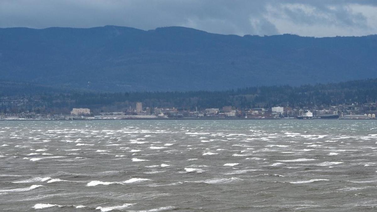 Whitecaps on Bellingham Bay during strong winds March 1, 2016. Another storm expected to hit the area starting Wednesday afternoon, March 9, could be packing high winds.