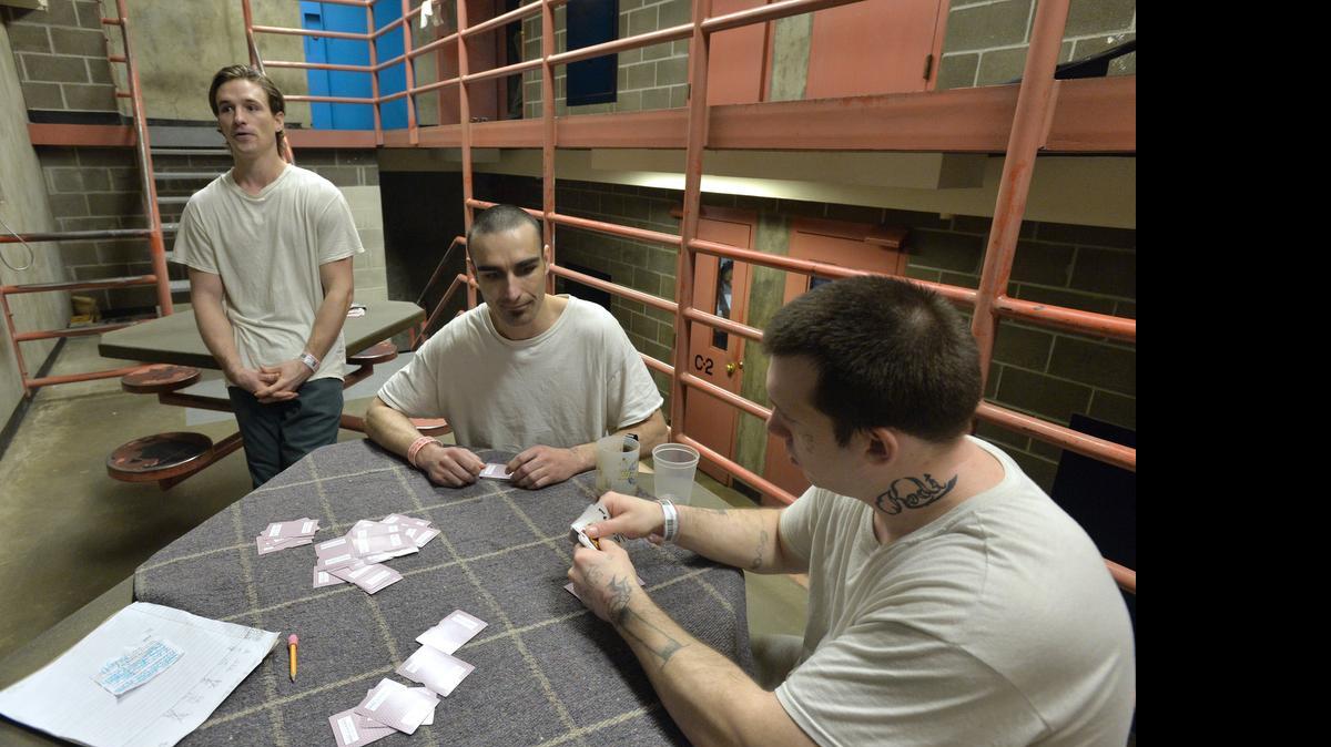 Inmates Jack Gunion, left, Jacob Whiting, and Benjamin Jenning in their cell block at the Whatcom County Jail Thursday, March 26, 2015, in Bellingham. The jail was built in 1983 and was expanded to hold 212 inmates. It has held up to 315 inmates at times.