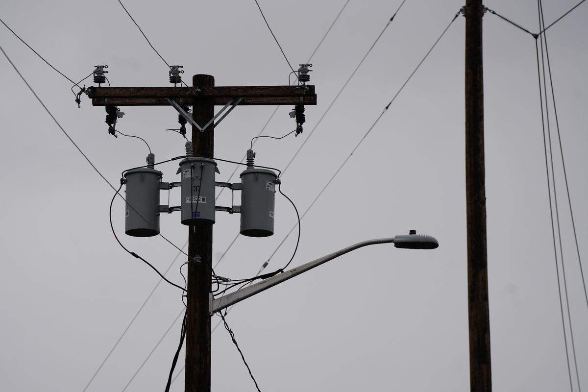 A power pole in Bellingham, Wash.