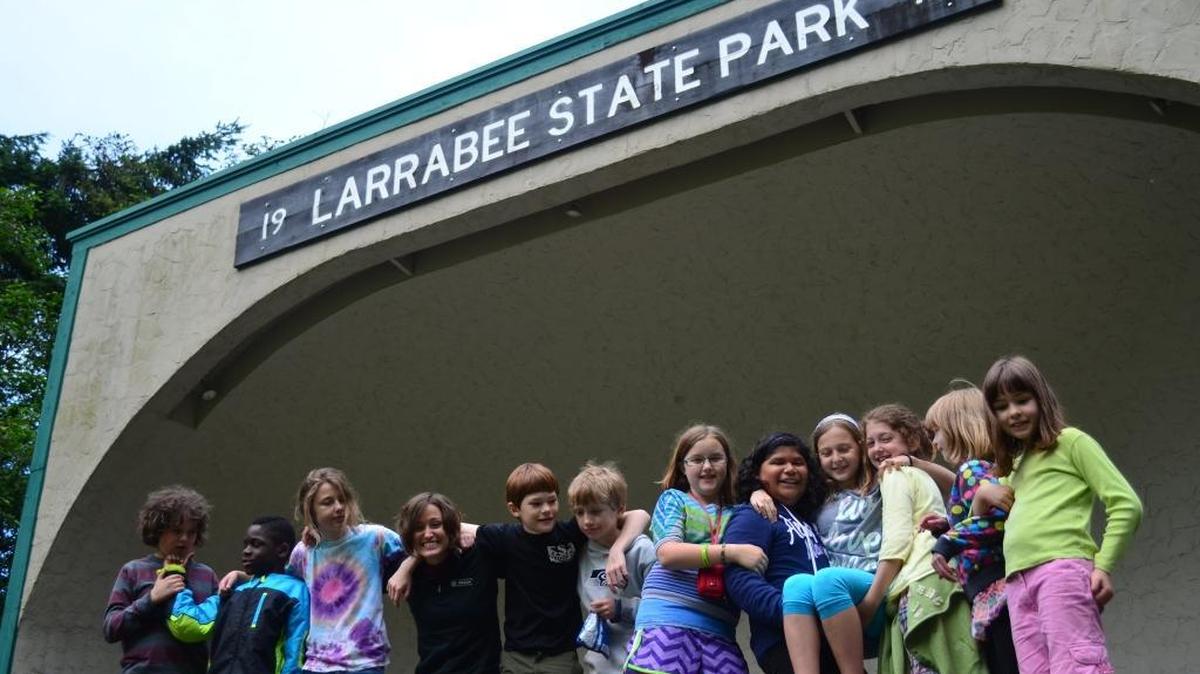 Members of Bellingham Parks and Recreation’s Adventure Day Camp pose for a photo at Larrabee State Park on June 25, 2013, in Bellingham.