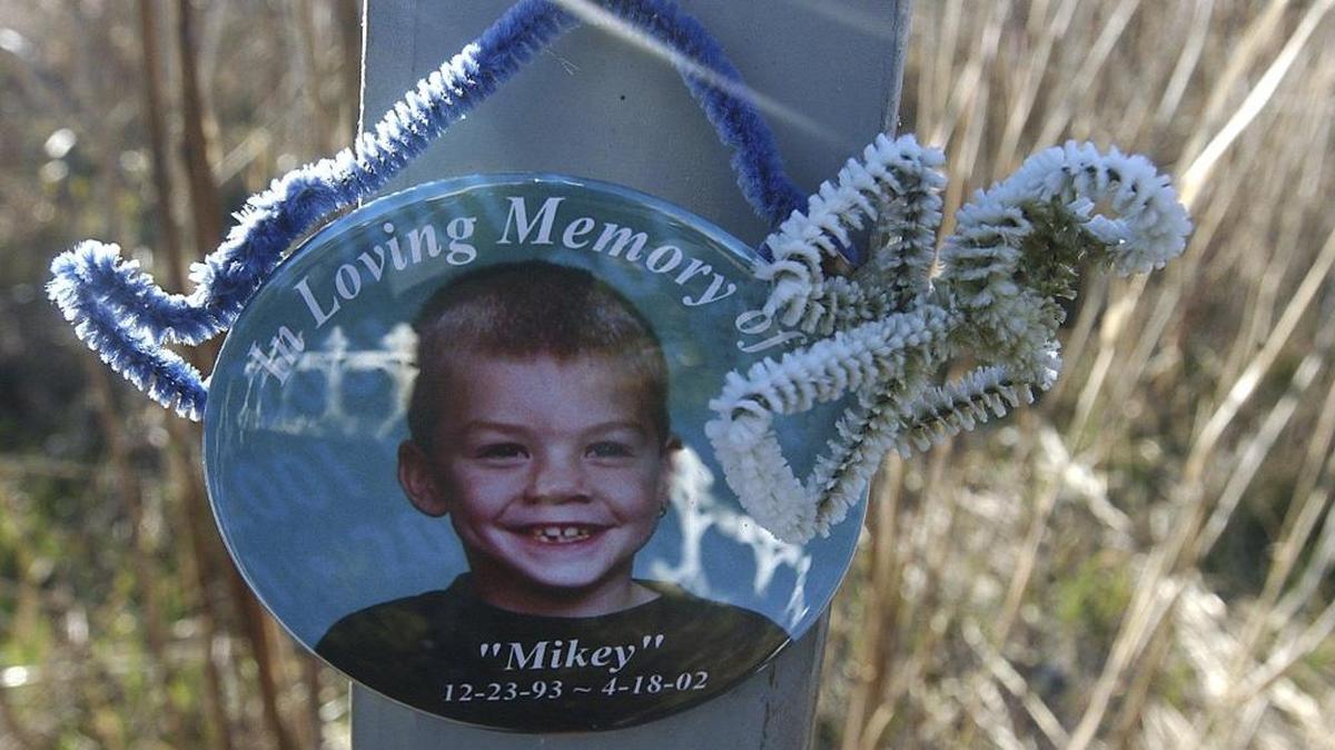 A photo of Michael Busby Jr., 8, from his memorial off Squalicum Way in Bellingham in March 2004.