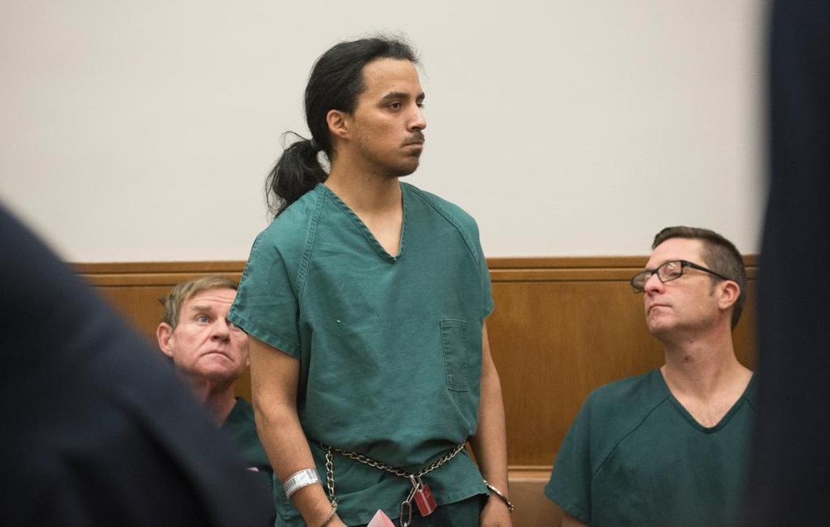 Jaime Anderson, center, Marc Archer, left, and Steven Johnson, right, are pictured at their arraignment on Friday, Dec. 22, at Whatcom County Courthouse in Bellingham. Anderson, Archer, and Johnson are three of 20 men arrested in a sting operation targeting people attempting to solicit sexual contact with minors.