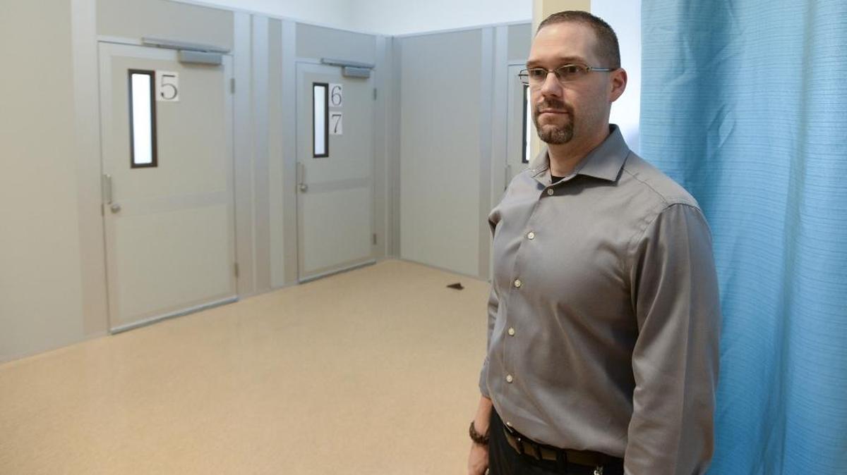 Clinical Nurse Manager Anthony Ulrich stands inside the Whatcom County Triage Center in Bellingham on Oct. 20, 2016.