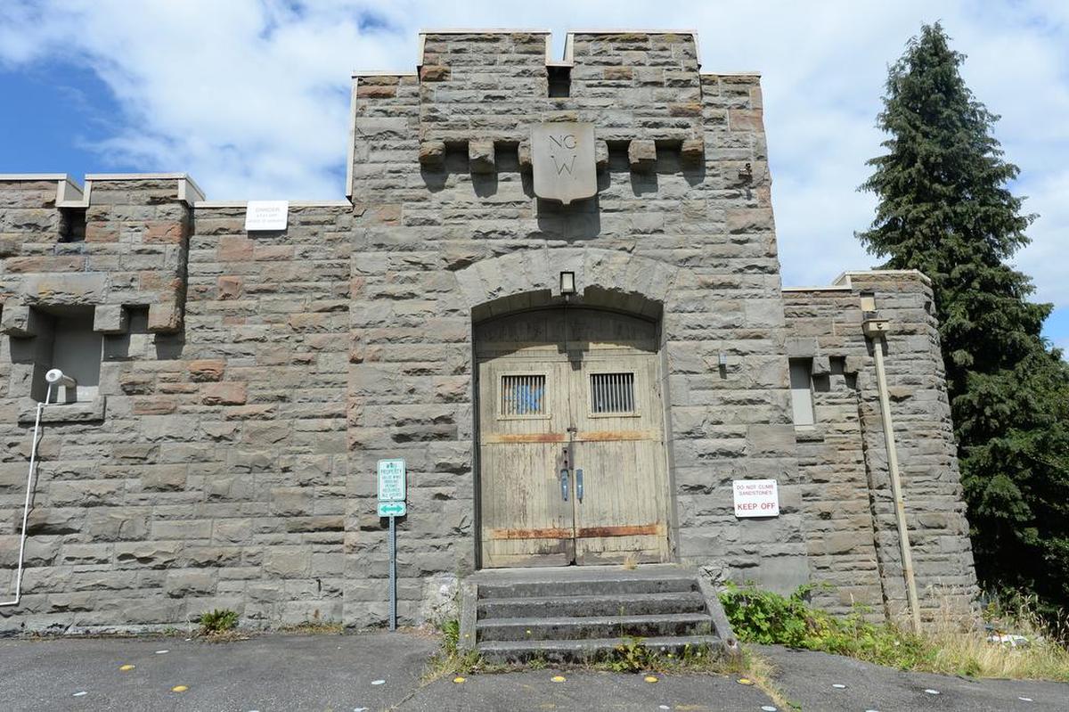 The Armory building on South State Street in Bellingham is constructed of local Chuckanut sandstone and was built in 1910 by the Washington National Guard as a military training station.