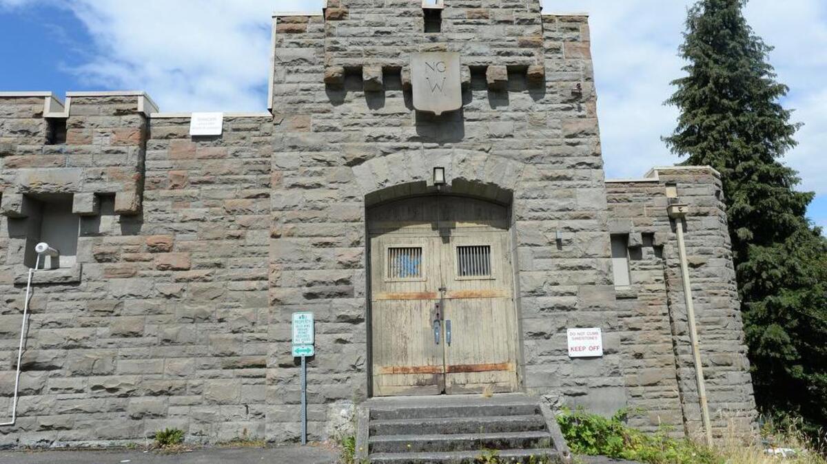 The Armory building on South State Street in Bellingham is constructed of local Chuckanut sandstone and was built in 1910 by the Washington National Guard as a military training station.