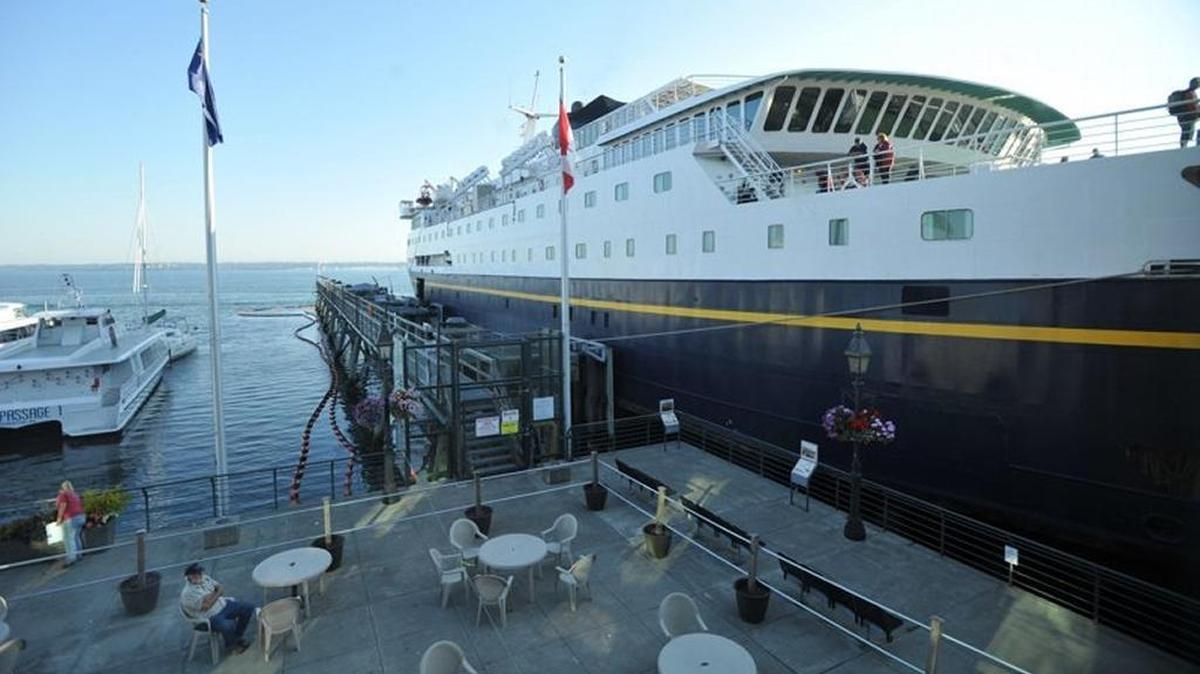 The Alaskan Marine Highway ferry MV Columbia arrives at the Bellingham Cruise Terminal Friday morning, Aug. 13, 2010.