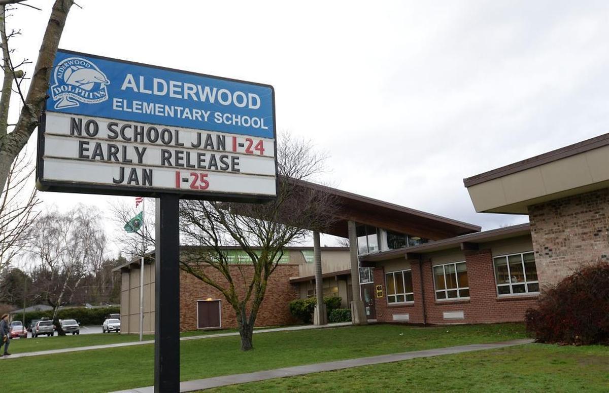 Alderwood Elementary School on Friday, Feb. 2, 2018. The Bellingham School District is asking city voters to approve a $155 million bond for projects that include replacing the school, which was built in 1956.