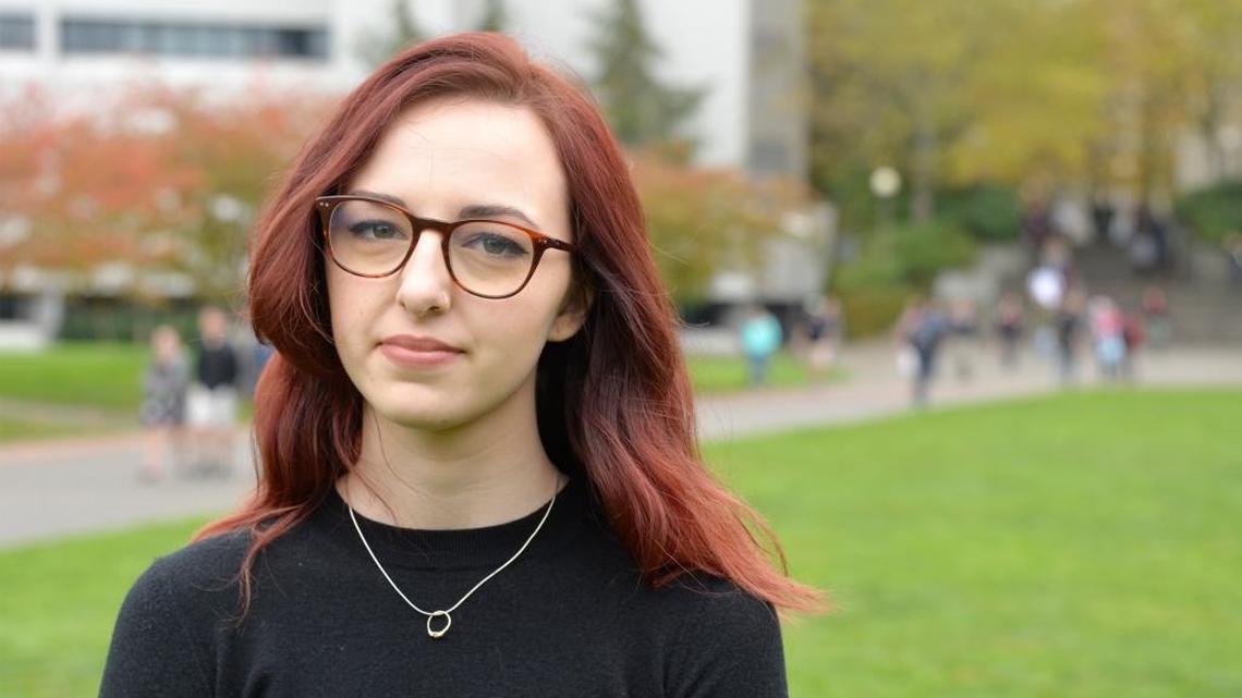 Western Washington University student Taylor Malowney on campus in Bellingham Oct. 29, 2015. She is concerned with how WWU deals with reports of sexual assault after reporting she was raped two times.
