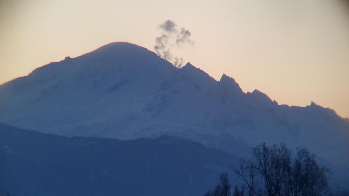 Steam vents from Mount Baker, about 30 miles east of Bellingham, in March of 2018.
